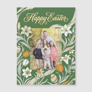 Florale Oster-Fotokarte - Personalisierte Botani Magnetkarte