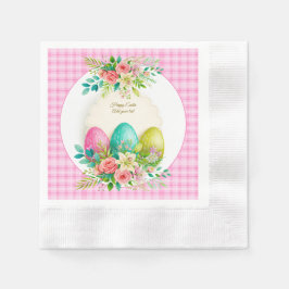 Florale Ostereier & Wasserfarbe Rosa Rosen Serviette