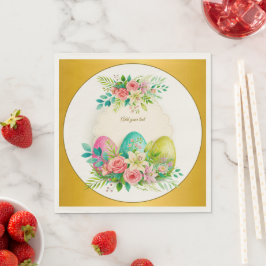 Florale Ostereier & Wasserfarbe Rosa Rosen Serviette