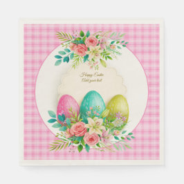 Florale Ostereier & Wasserfarbe Rosa Rosen Serviette