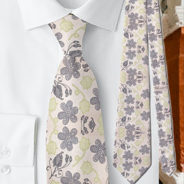 Florale Pastellrosa Botanische Anlasskrawatte Krawatte