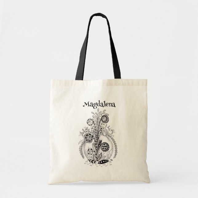 Florale Pflanze Zen Ink Art -  Tragetasche (Vorne)