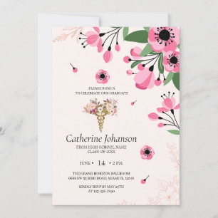 Florale Pflegediplom-Einladung   RN BSN Pflege Einladung