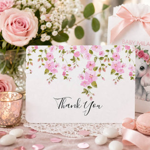 FLORALE PINK BOTANISCHE DANKSAGUNGSKARTE DANKESKARTE