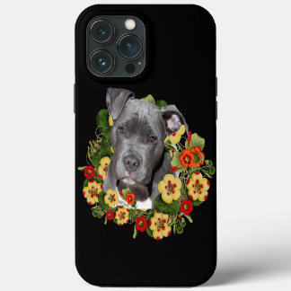 Florale Pitbull-Mama iPhone 13 Pro Max Hülle