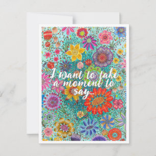 Florale Postkarte, gedruckt aus Originalgrafiken. Postkarte