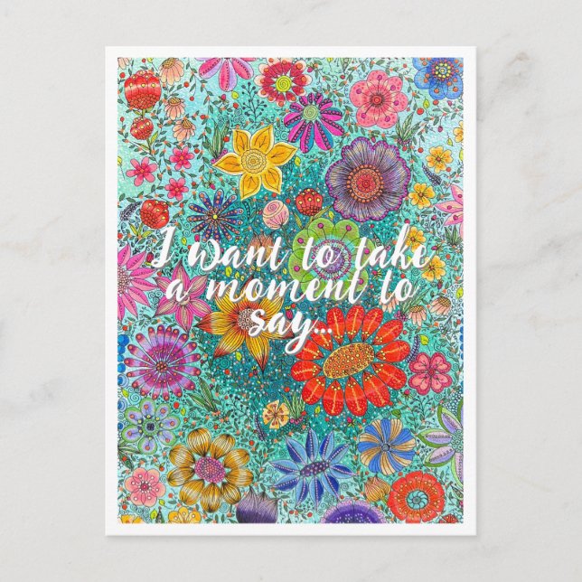 Florale Postkarte, gedruckt aus Originalgrafiken. Postkarte (Vorderseite)