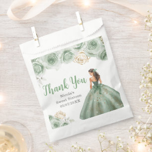 Florale Prinzessin in einem grünen Kleid Sweet Six Geschenktütchen