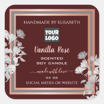 Florale Produktmarken für individuelle Burgund und