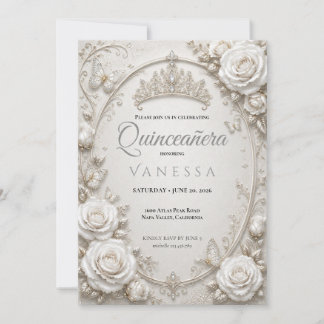 Florale Quinceanera-Einladung Einladung