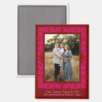 Florale Rahmen und Text in Pink und Rot