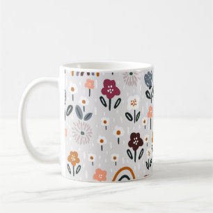 Florale Regenbögen: Handgezeichnete nahtlose Textu Kaffeetasse