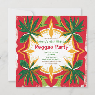 Florale Reggae-Palmen anpassbare Party  Einladung
