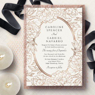 Florale Romantische Hochzeit Folien-Einladung Folieneinladung