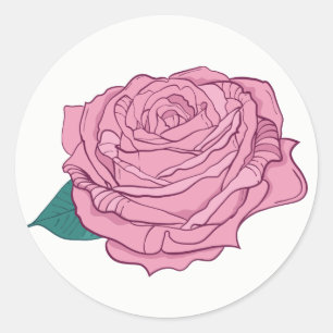 Florale rosa Lavendel-Rose-Blüte Runder Aufkleber