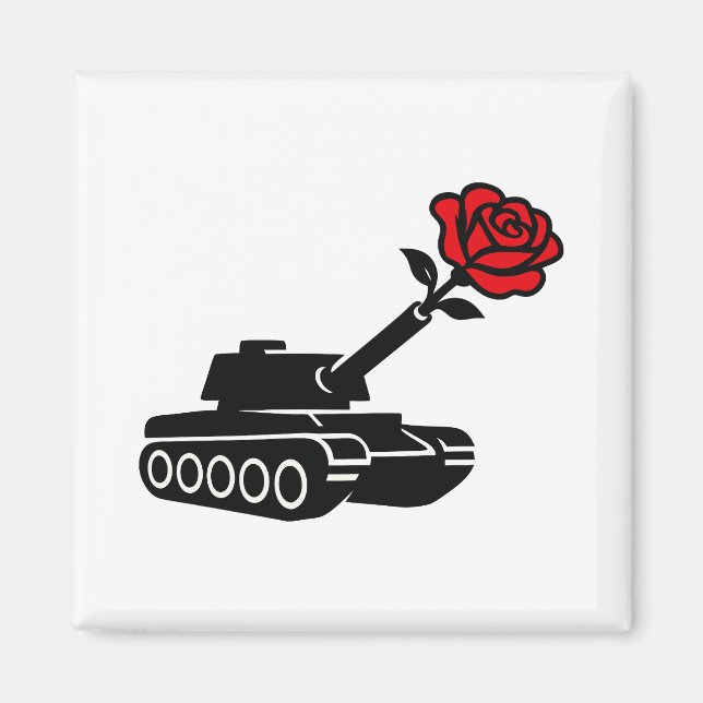 Florale Rose tank Anti-War-Pazifismus Magnet (Vorne)