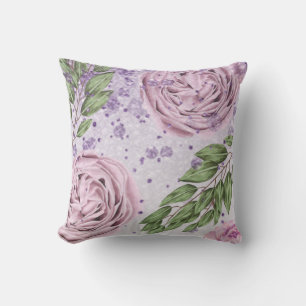 *~* Florale Röte Lavendel PFINGSTROSE Lila Glitter Kissen
