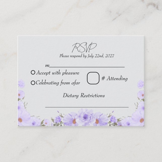 FLORALE RSVP BEGLEITKARTE (Vorderseite)