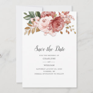 Florale rustikale Botanische Hochzeit retten das D Save The Date