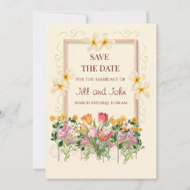 Florale Save-the-Date-Hochzeitsankündigungskarte Save The Date