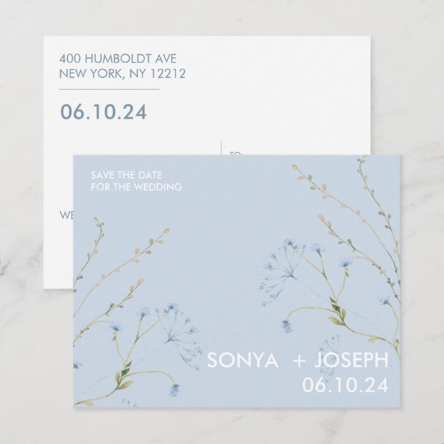Florale Save-the-Date-Karten (Vorne/Hinten)