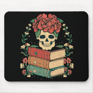 Florale Schädel auf deinen Büchern Mousepad