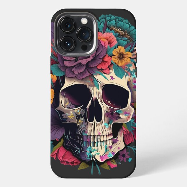 Florale Schädel Botanik und Knochen iPhone Hülle (Rückseite)
