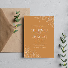 Florale Schlichtheit 1 Aprikosenorange Minimale Ho Einladung