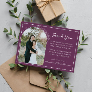 Florale Schlichtheit 1 Brombeer-Hochzeit Dankeskarte