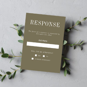 Florale Schlichtheit 2 Thymian Grün Minimalistisch RSVP Karte