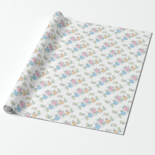 Florale Schmetterlinge Aquarell Geschenkpapier