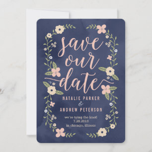 Florale Schönheit Editable Farbe Save The Date Kar