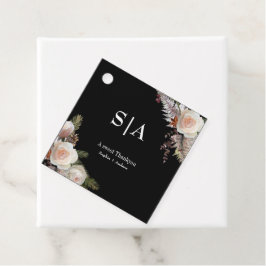 florale schwarze Eleganz | Dankeschön Terracotta W Geschenkanhänger