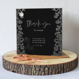 Florale schwarze gothische Junggesellinnenparty Geschenkanhänger