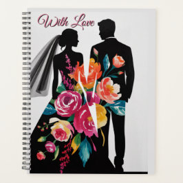 Florale Silhouette | Moderne Braut- und Bräutigam- Planer