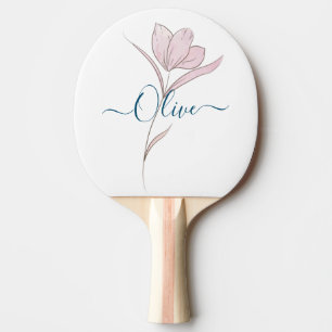 Florale Skizze Wasserfarbe Personalisiert Tischtennis Schläger