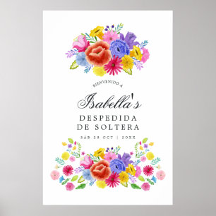 Florale spanische Fiesta-Brautabschiedswillkommens Poster