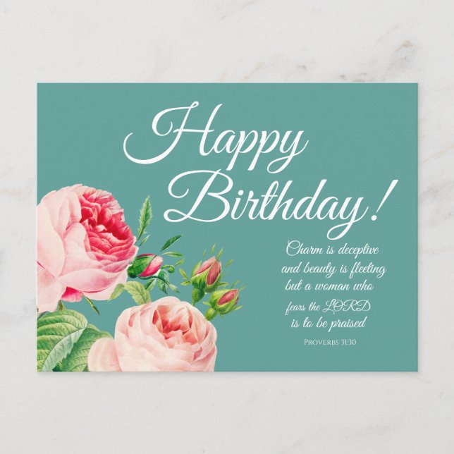 Florale Sprichwörter 31 Geburtstag Postkarte (Vorderseite)
