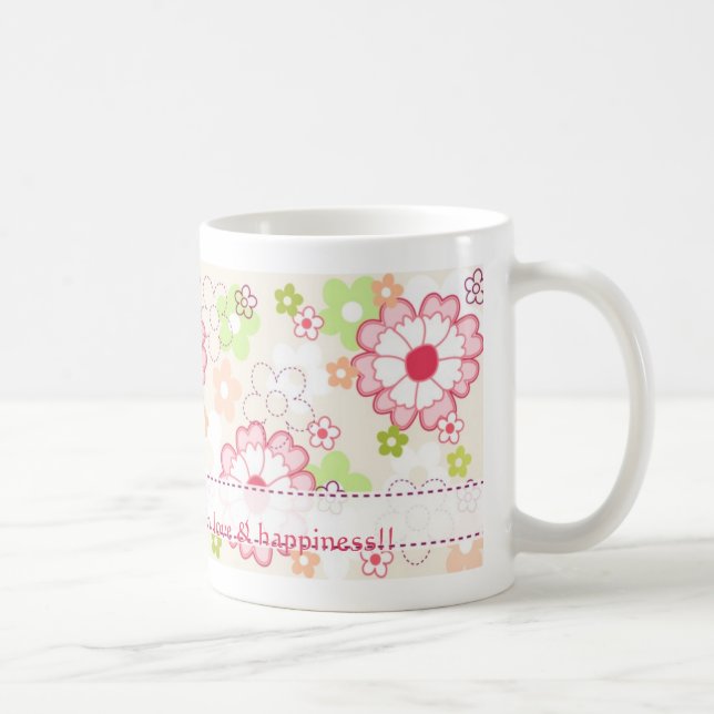 Florale Tasse farbige Blume (Rechts)