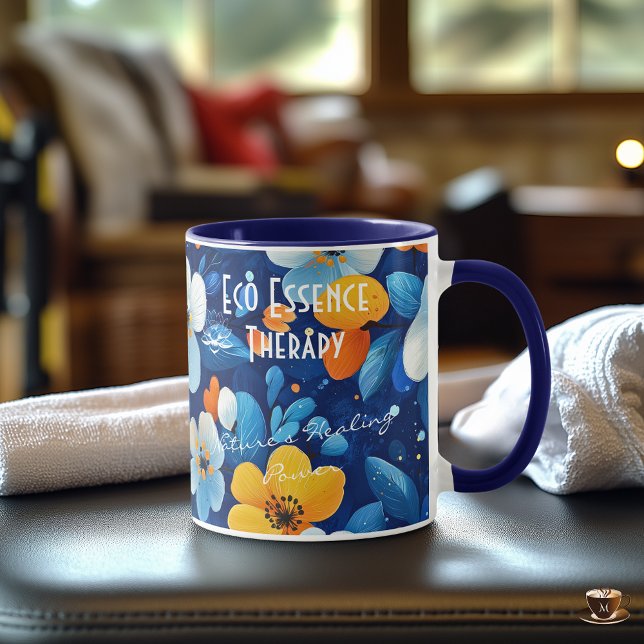 Florale Tasse für Unternehmen mit dynamischen Bloo (Von Creator hochgeladen)