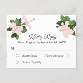 Florale UAWG Postkarte mit weißem Hibiskus