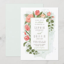 Florale Umarmung Hochzeitseinladung