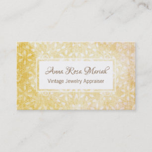 *~* Florale Vintage Honig Gold + Gelbe Blumen Visitenkarte
