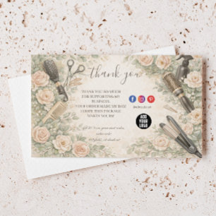 Florale Wasserfarbe Friseur Branding Dankeskarte