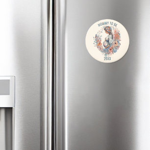 Florale Wasserfarbe in Erwartung, dass Mami Magnet