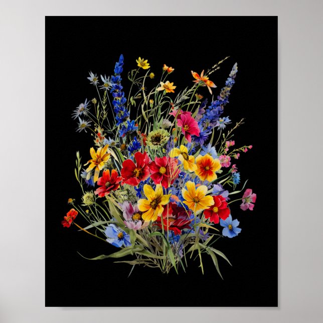 Florale Wasserfarbe, Naturliebhaber Poster (Vorne)