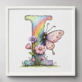 Florale Wasserfarben-Alphabet-Buchstaben-Kunst Fotofliesen Zum Abziehen Und Aufkleben