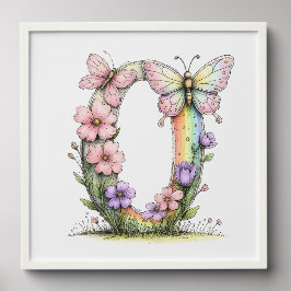 Florale Wasserfarben-Alphabet-Buchstaben-Kunst Fotofliesen Zum Abziehen Und Aufkleben