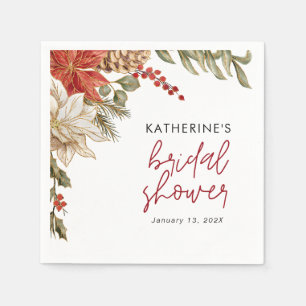 Florale Weihnachts-Brautparty Serviette