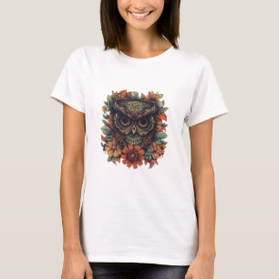 Florale Weisheitseule T-Shirt